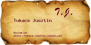 Tukacs Jusztin névjegykártya